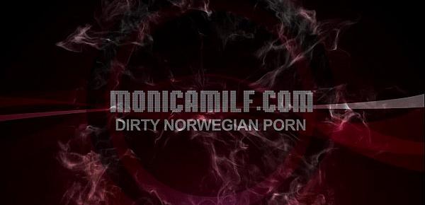  Kinky Norwegian MonicaMilf is pegging the dirty clown upside down